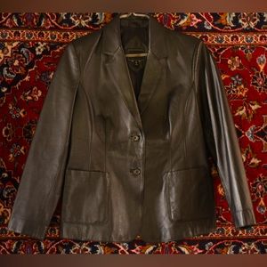 Blazed Leather Blazer